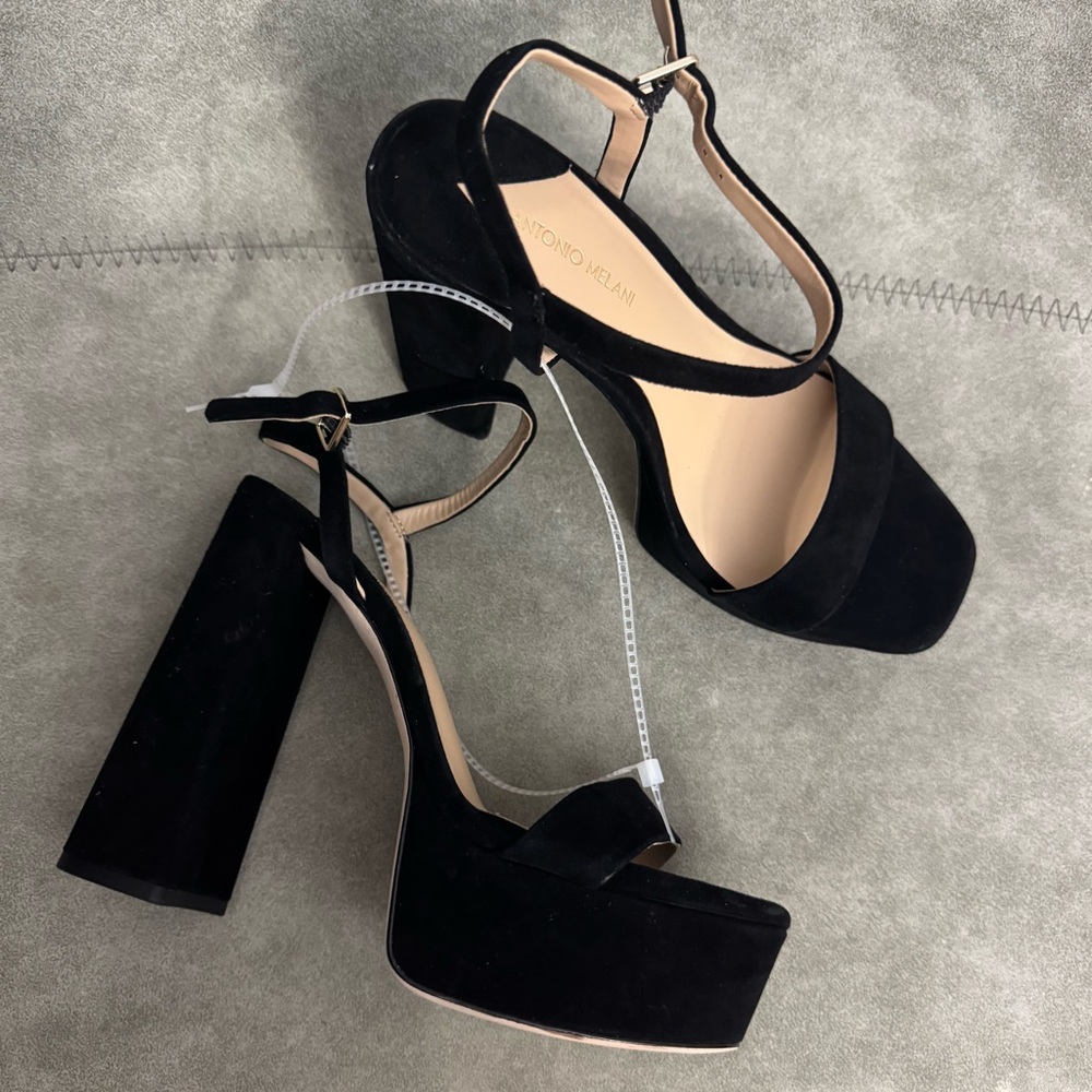 NWT Antonio Melani Seena Suede Platform Dress Sandals Sz 8 (no original box) - Picture 12 of 14
